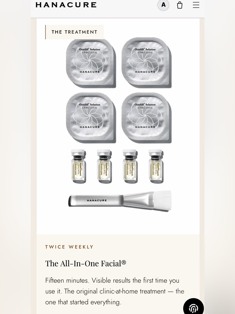 Hanacure/All-In-One 4 Facials/with brush/Set! NIB! SEALED! Arrived last week!
